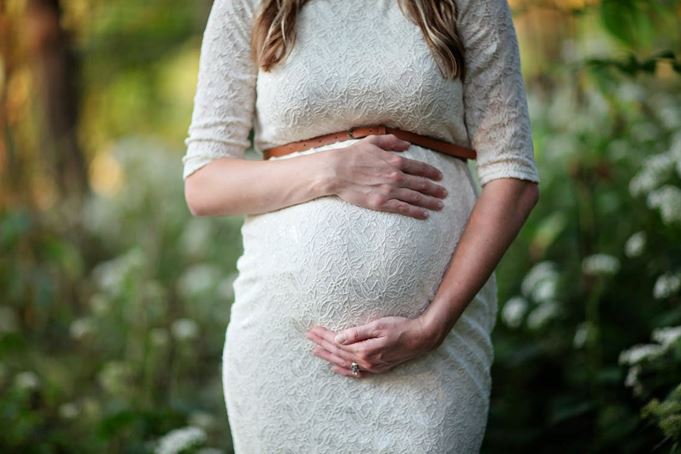 A pregnant woman about to deliver