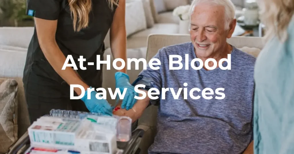 Mobile phlebotomist performing blood draw at patient's home