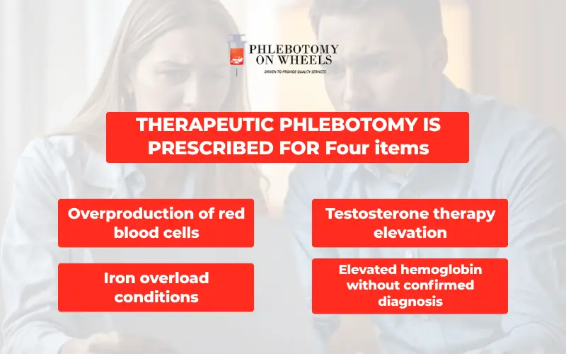 Patient receiving therapeutic phlebotomy prescription for high hemoglobin from healthcare provider