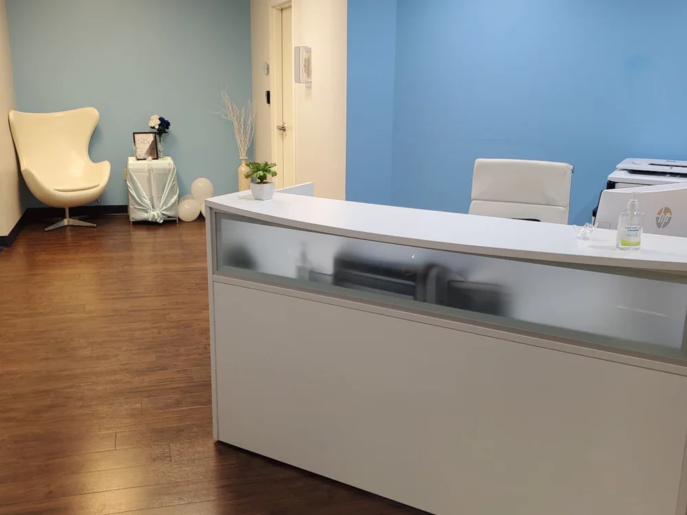 Reception desk at the Phlebotomy On Wheels Patient Service Center in Maryland