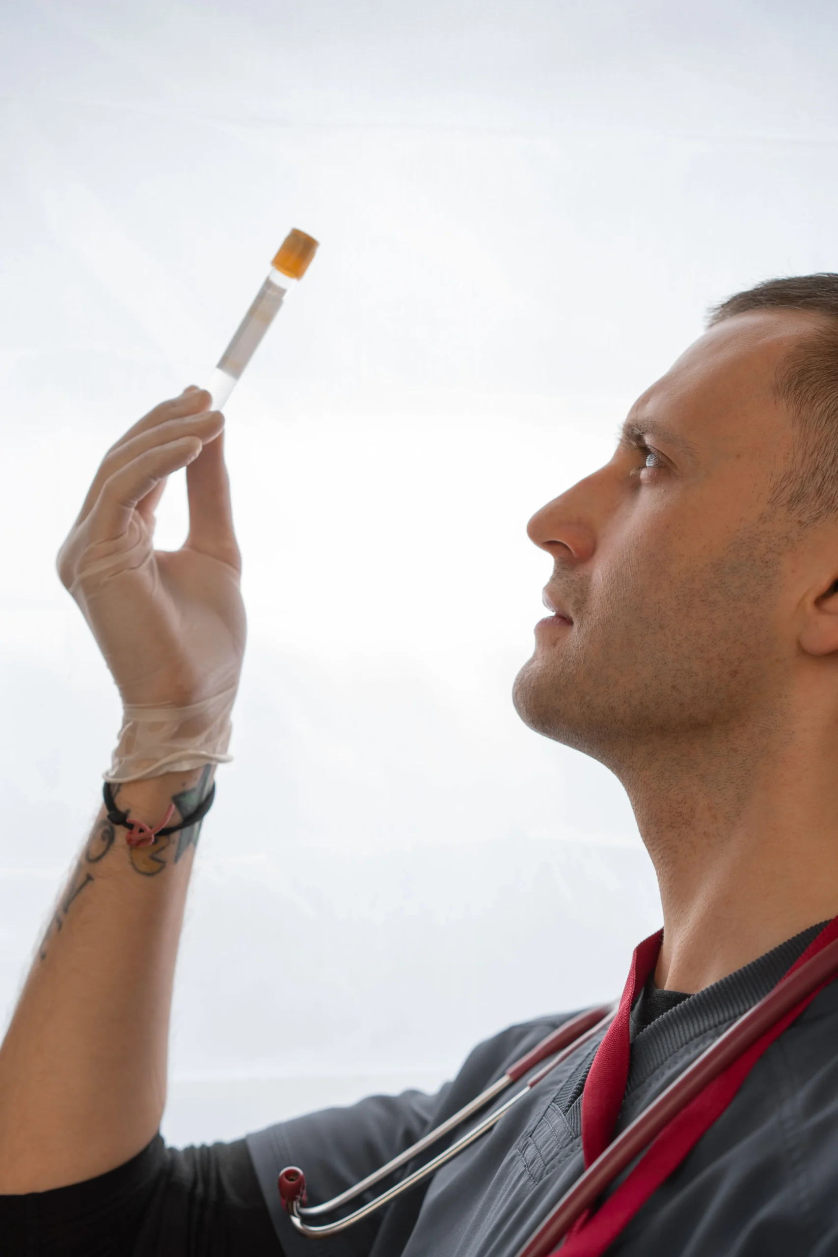What is a stat blood draw, certified phlebotomist checking a sample for a Washington DC patient