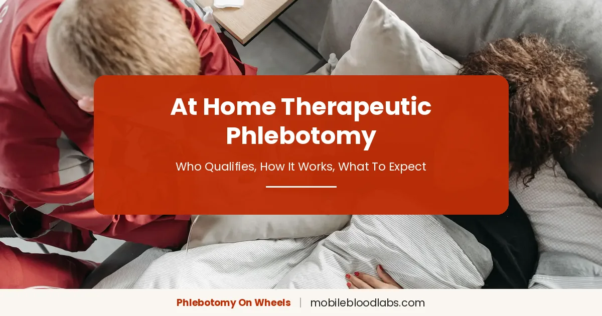 At home therapeutic phlebotomy visit with a certified phlebotomist